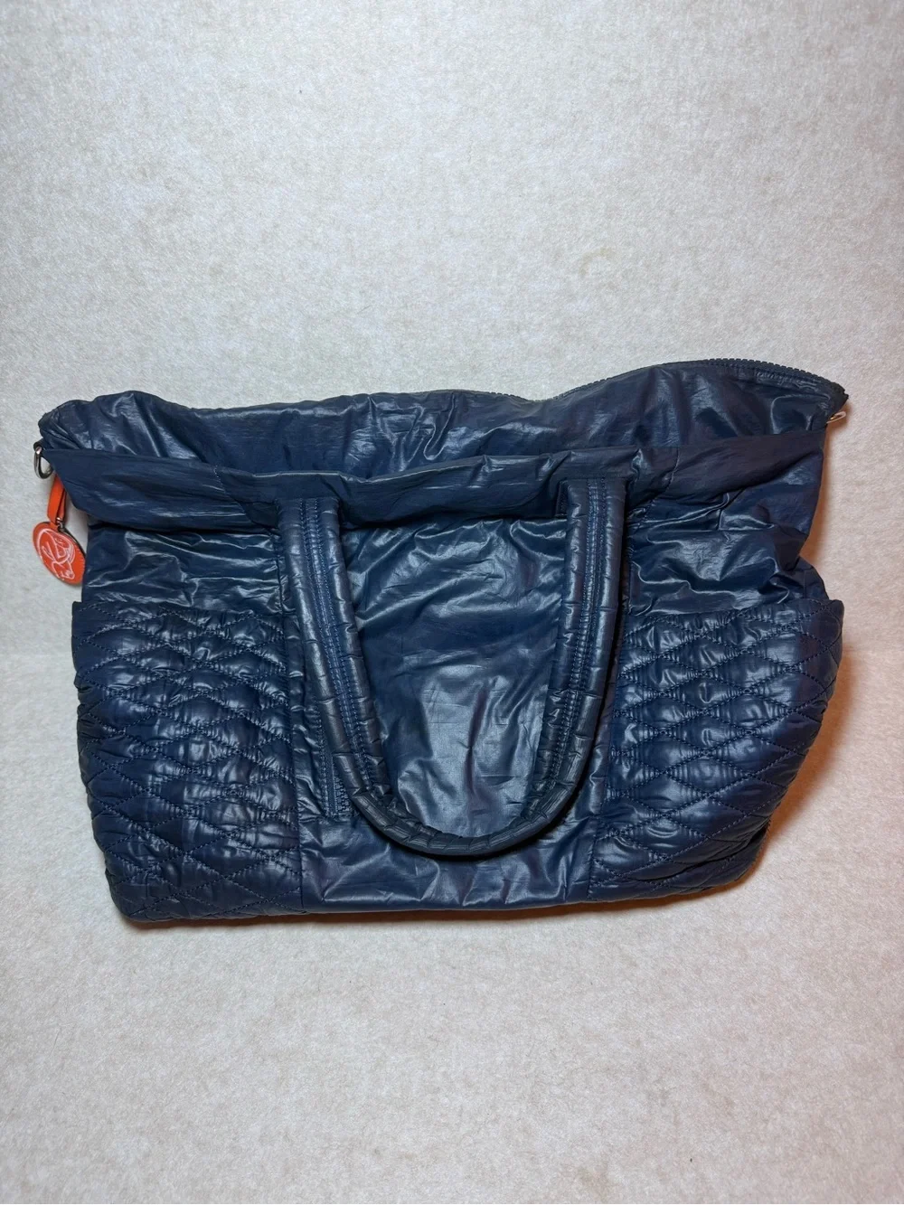 Rebecca Minkoff Yoko Blue Leather Quilted Diaper Bag Shoulder Straps